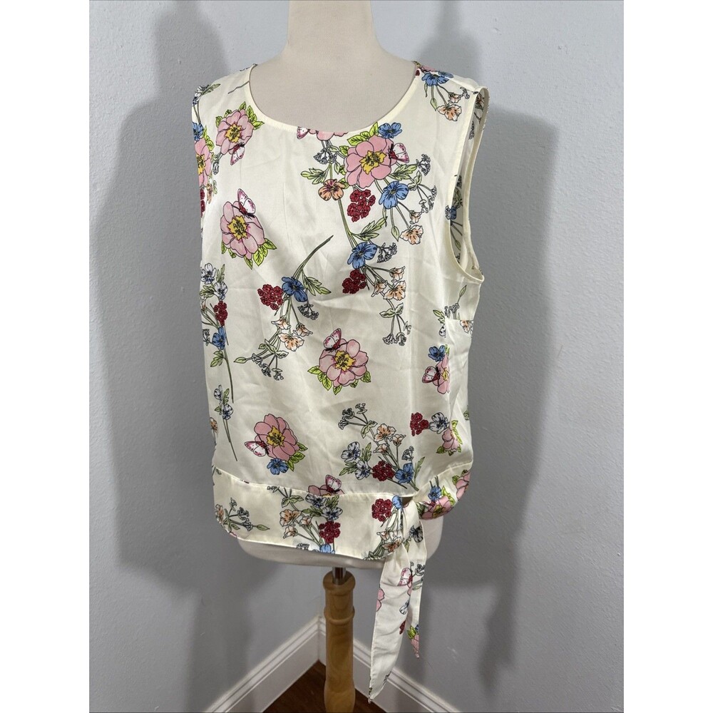 Talbots Top Womens16 Floral Side Tie Fairy Office Siren Spring Summer Y2K 90s